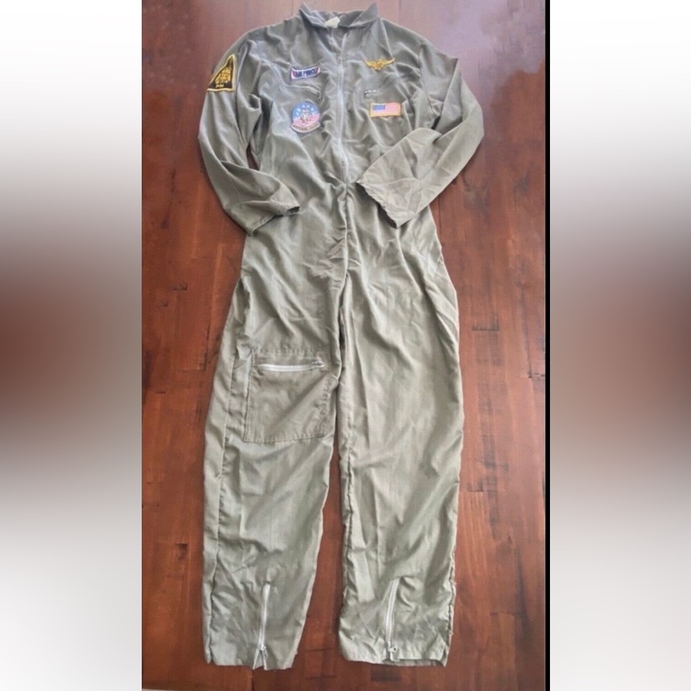 Military Flight Suit L/XL Jumpsuit Costume Halloween Cosplay Air Force